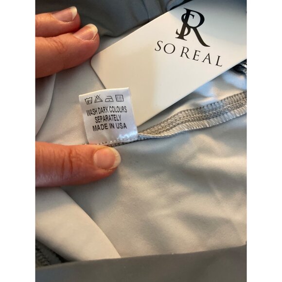 So Real women's gray running athletic reflective leggings Size M - Picture 4 of 10